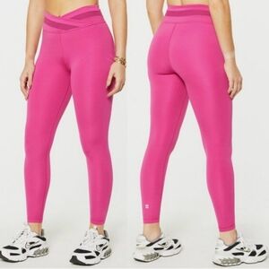 Sweaty Betty - All Day Wrap Waist 7/8 Leggings - Pink Small